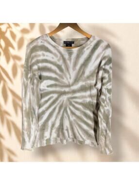 Design History Sweater Pullover Women L Large Gray Striped Knit Long Sleeve Soft